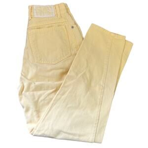 Vintage 90's BONGO Pastel Yellow High Waist Cotton Mom-Jeans